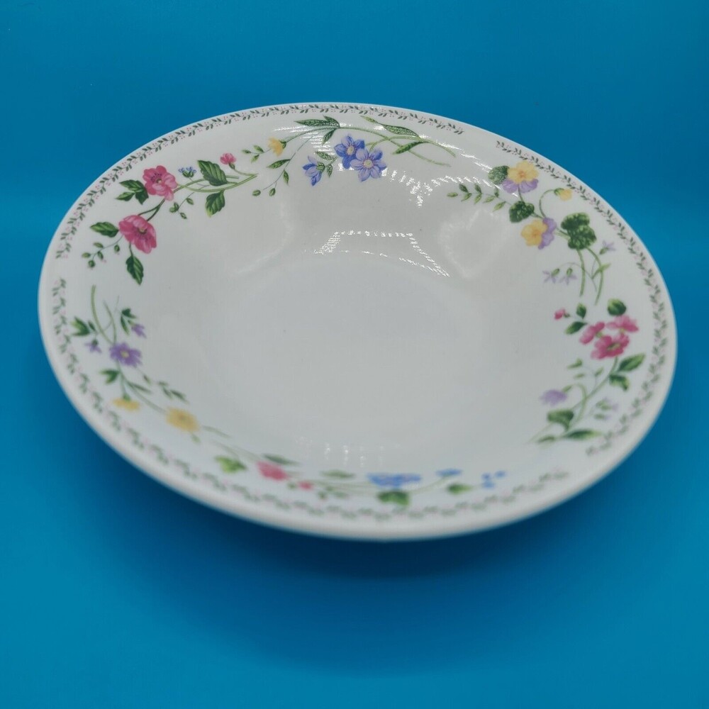 Farberware English Garden Bread Salad Dessert Plate Stoneware Floral Rim 7.5"